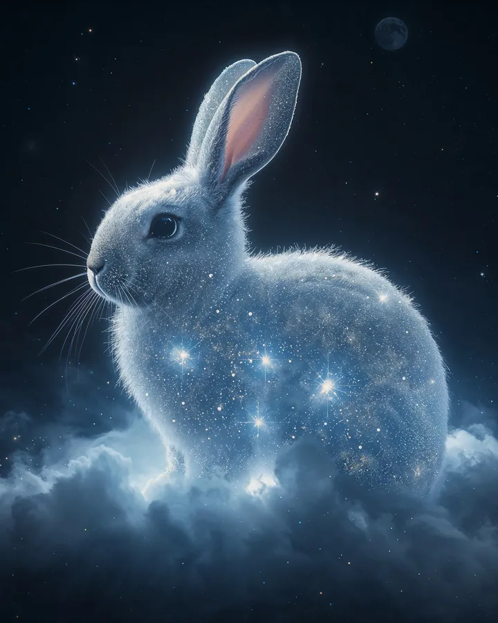 Rabbit Chinese Zodiac Art Print — Hyper-Realistic — Lunar Guardians variant 4