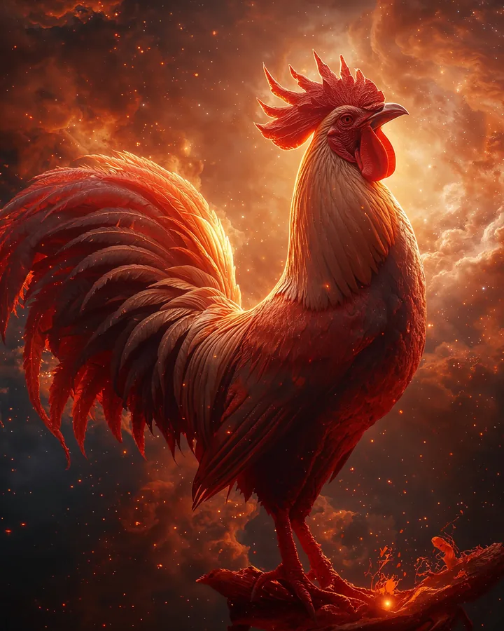 Rooster Chinese Zodiac Art Print — Hyper-Realistic — Lunar Guardians variant 2