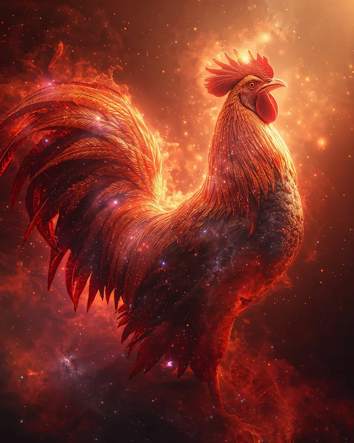 Rooster Chinese Zodiac Art Print — Hyper-Realistic — Lunar Guardians variant 3