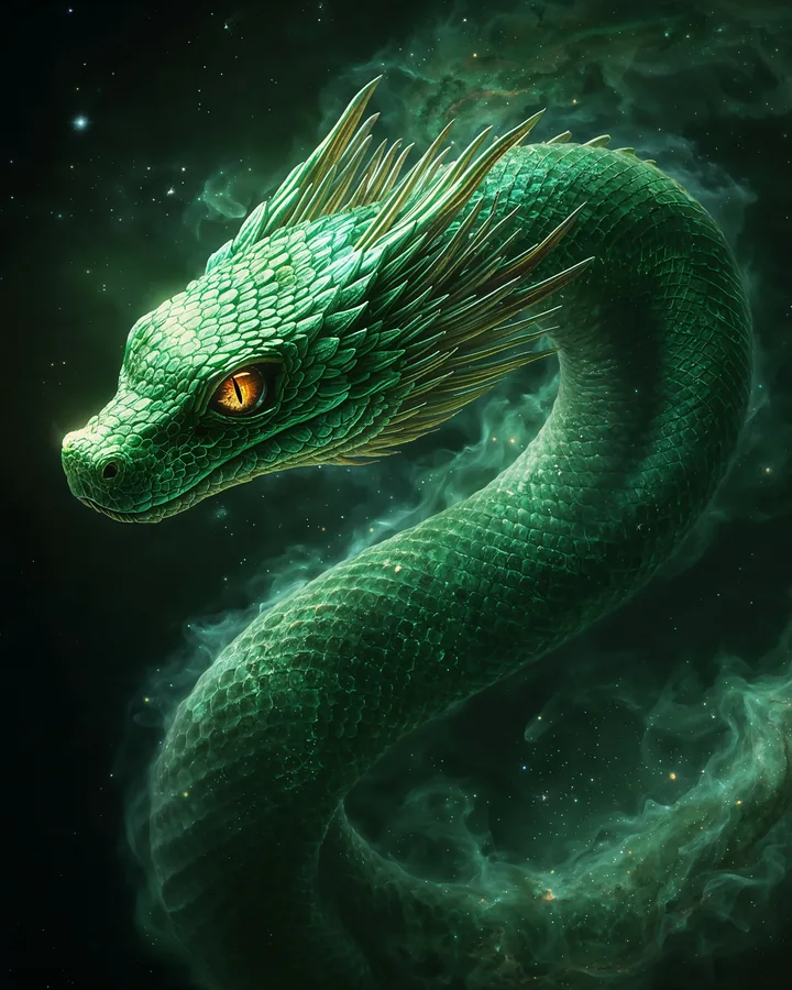 Snake Chinese Zodiac Art Print — Hyper-Realistic — Lunar Guardians variant 2