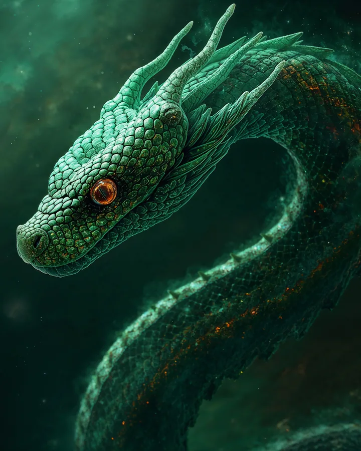 Snake Chinese Zodiac Art Print — Hyper-Realistic — Lunar Guardians variant 4