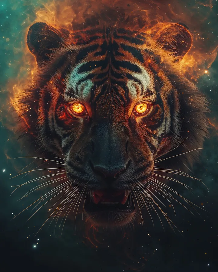 Tiger Chinese Zodiac Art Print — Hyper-Realistic — Lunar Guardians variant 1