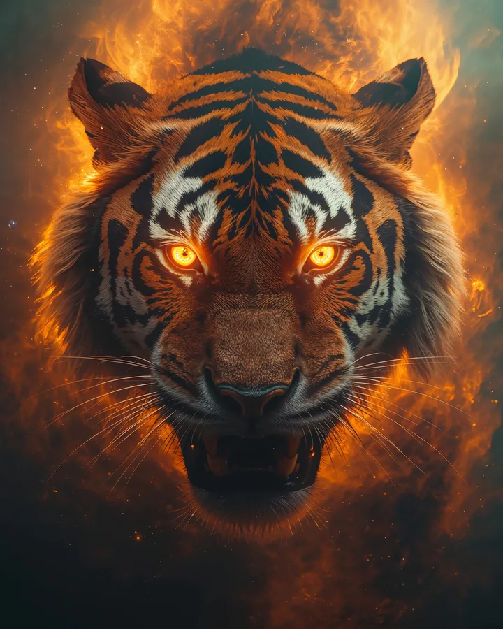 Tiger Chinese Zodiac Art Print — Hyper-Realistic — Lunar Guardians variant 3