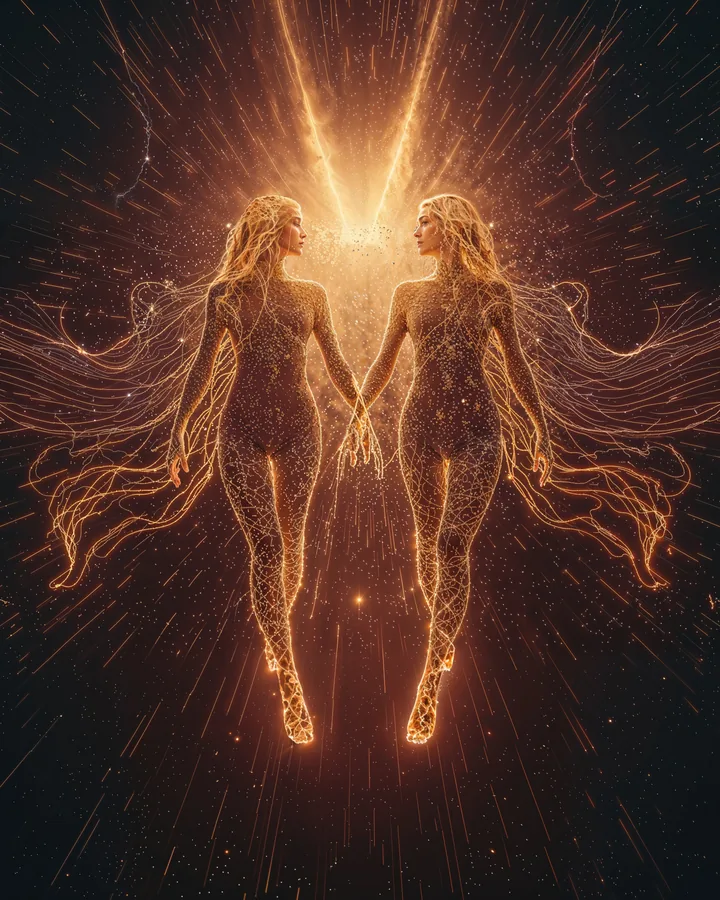 Hyper Realistic variant 2 — Gemini Zodiac Art Print