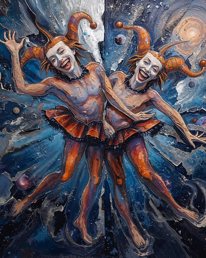 Punk Oil variant 1 — Gemini Zodiac Art Print