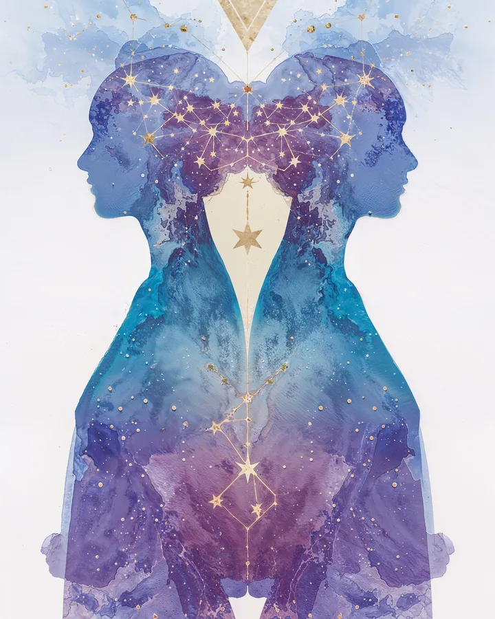 Watercolor 1 variant 2 — Gemini Zodiac Art Print