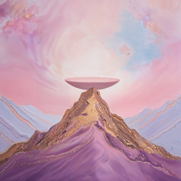 The Celestial Balance — Zodiac landscape oil painting, moonlit hall of suspended measured scales