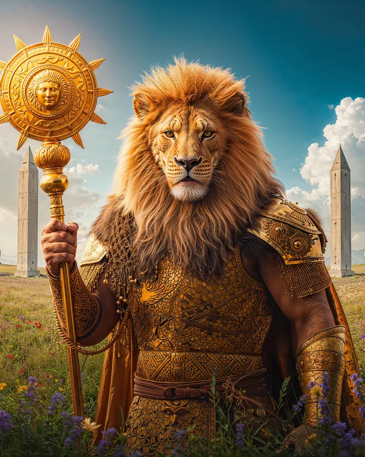 Leo zodiac art bundle preview — 14 art styles including celestial animals, mythic guardians, watercolor, Halloween Horrors, and vintage posters, from Built By Josh Studio