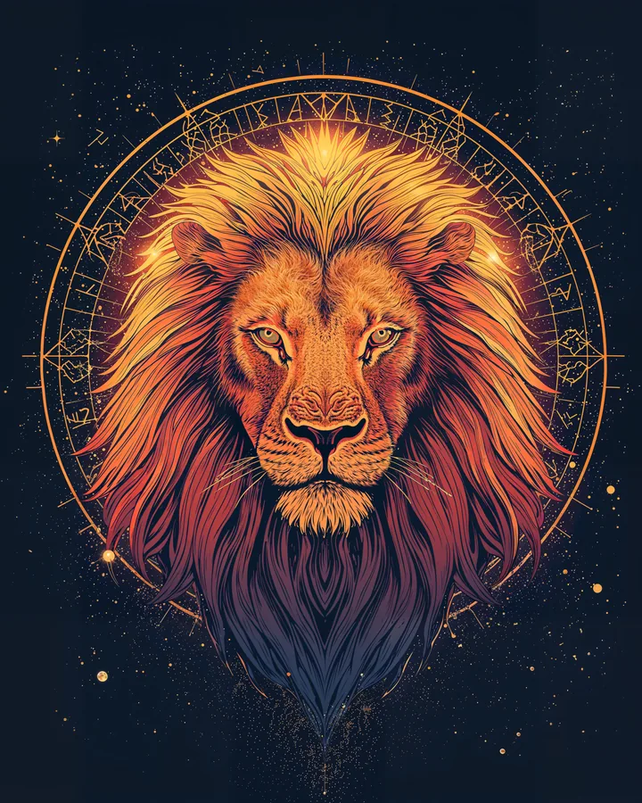 Celestial Animals variant 1 — Leo Zodiac Art Print