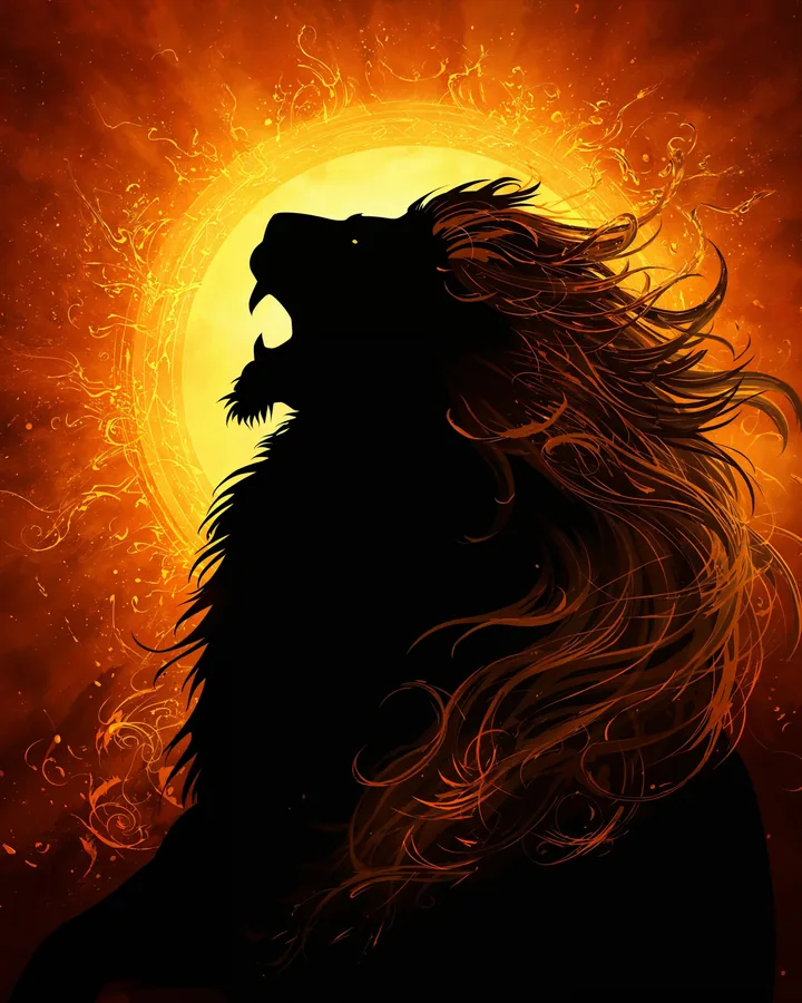 Silhouettes Fantasy variant 1 — Leo Zodiac Art Print