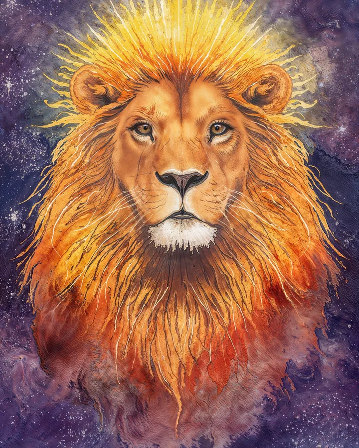Watercolor 1 variant 1 — Leo Zodiac Art Print