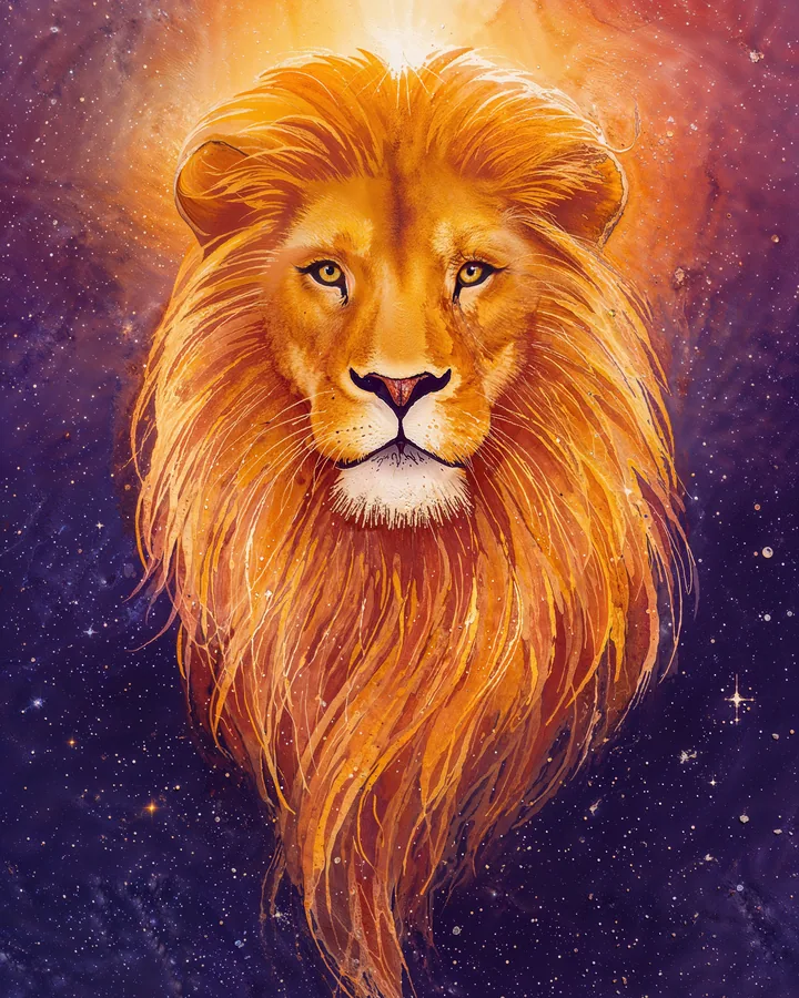 Watercolor 1 variant 2 — Leo Zodiac Art Print