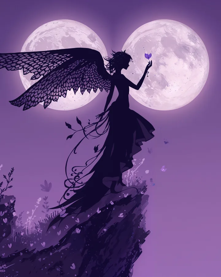 Silhouettes Fantasy variant 1 — Libra Zodiac Art Print