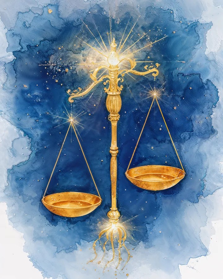 Watercolor 1 variant 2 — Libra Zodiac Art Print