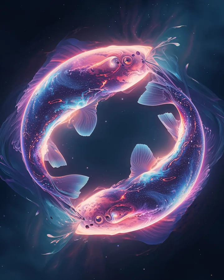 Hyper Realistic variant 3 — Pisces Zodiac Art Print