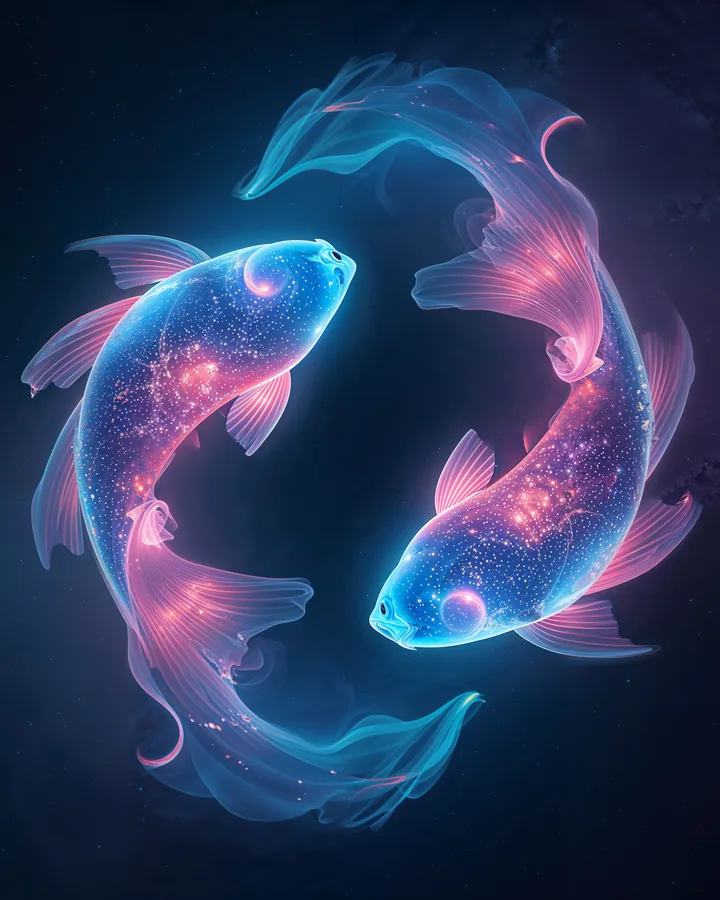 Hyper Realistic variant 4 — Pisces Zodiac Art Print