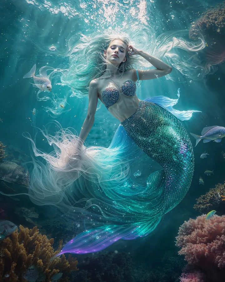 Mythic Guardians variant 1 — Pisces Zodiac Art Print