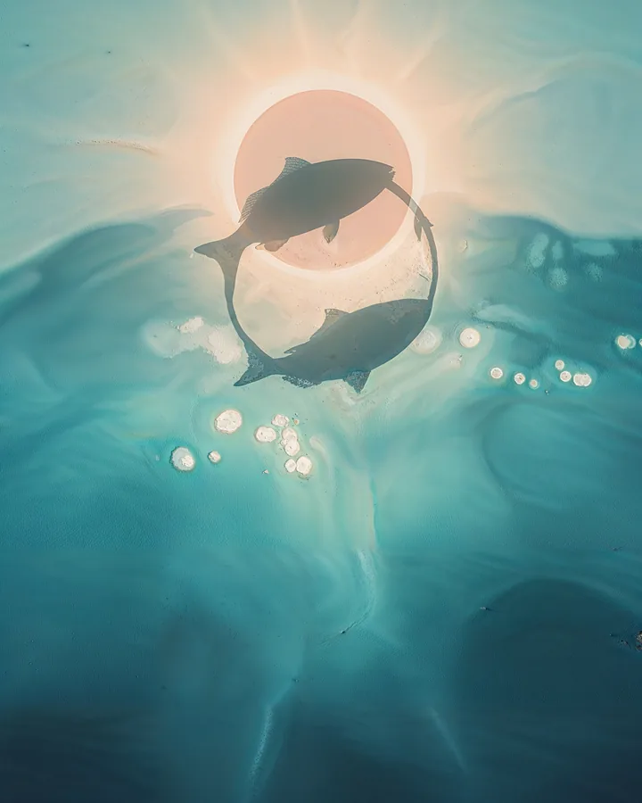Silhouette Aspects variant 1 — Pisces Zodiac Art Print