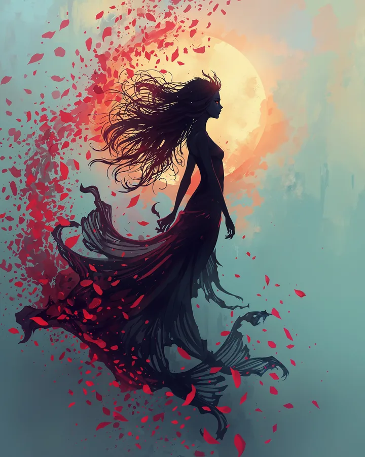 Silhouettes Fantasy variant 1 — Pisces Zodiac Art Print