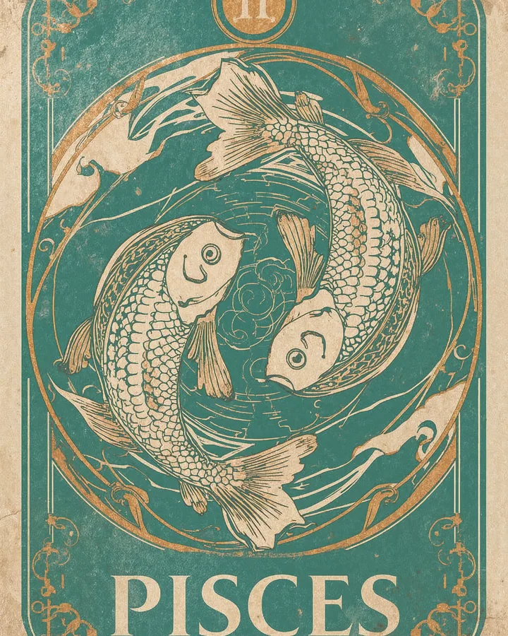 Vintage Posters variant 2 — Pisces Zodiac Art Print