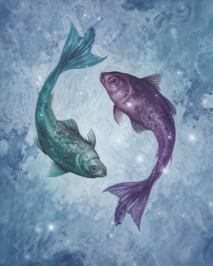 Watercolor 2 variant 2 — Pisces Zodiac Art Print