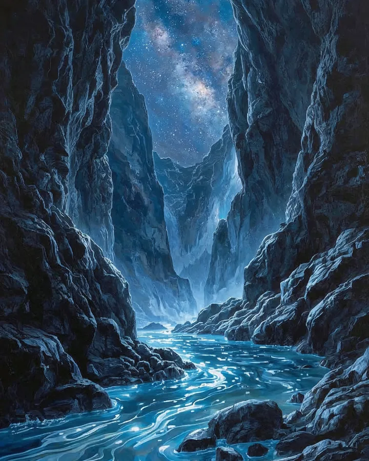 The Cosmic Waterfall variant 2 — Aquarius Western Realms art print