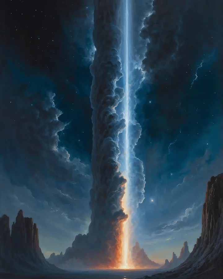 The Ascending Nebula variant 2 — Capricorn Western Realms art print