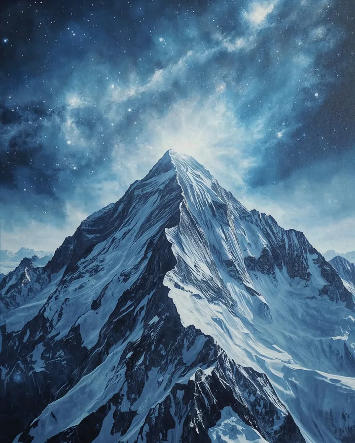 The Star-Crowned Peak variant 1 — Capricorn Western Realms art print