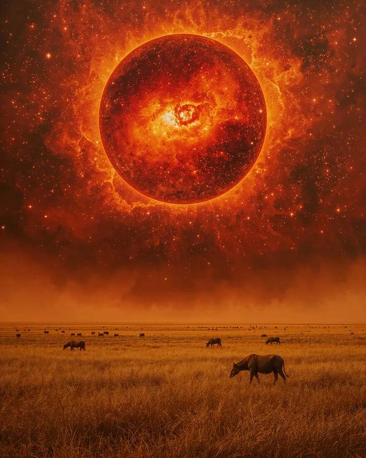 Solar Plains Beneath a Burning Sky variant 2 — Leo Western Realms art print