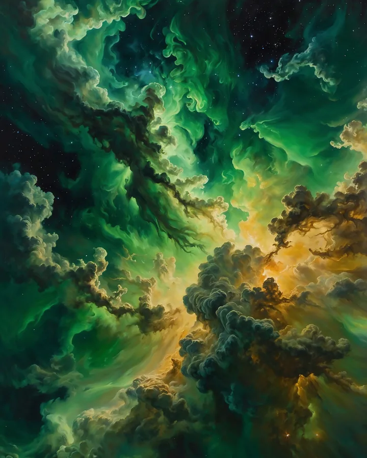 The Emerald Drift variant 2 — Taurus Western Realms art print