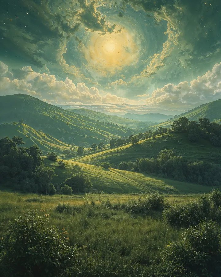 The Verdant Ridge variant 1 — Taurus Western Realms art print