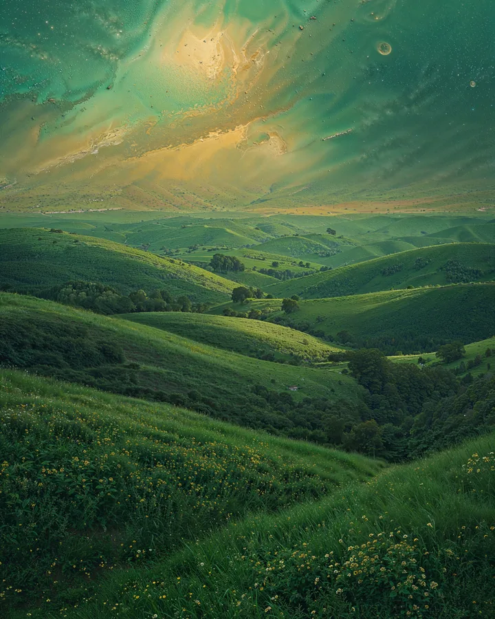 The Verdant Ridge variant 2 — Taurus Western Realms art print