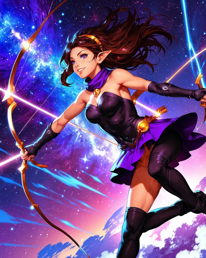 Anime variant 1 — Sagittarius Zodiac Art Print