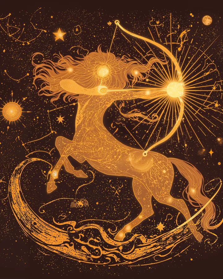 Celestial Animals variant 1 — Sagittarius Zodiac Art Print