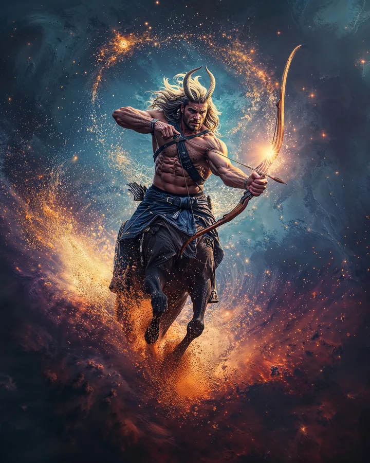 Mythic Guardians variant 1 — Sagittarius Zodiac Art Print