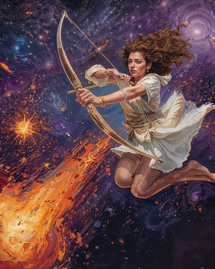 Punk Oil variant 1 — Sagittarius Zodiac Art Print