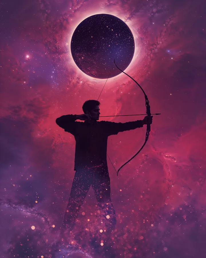 Silhouette Aspects variant 2 — Sagittarius Zodiac Art Print