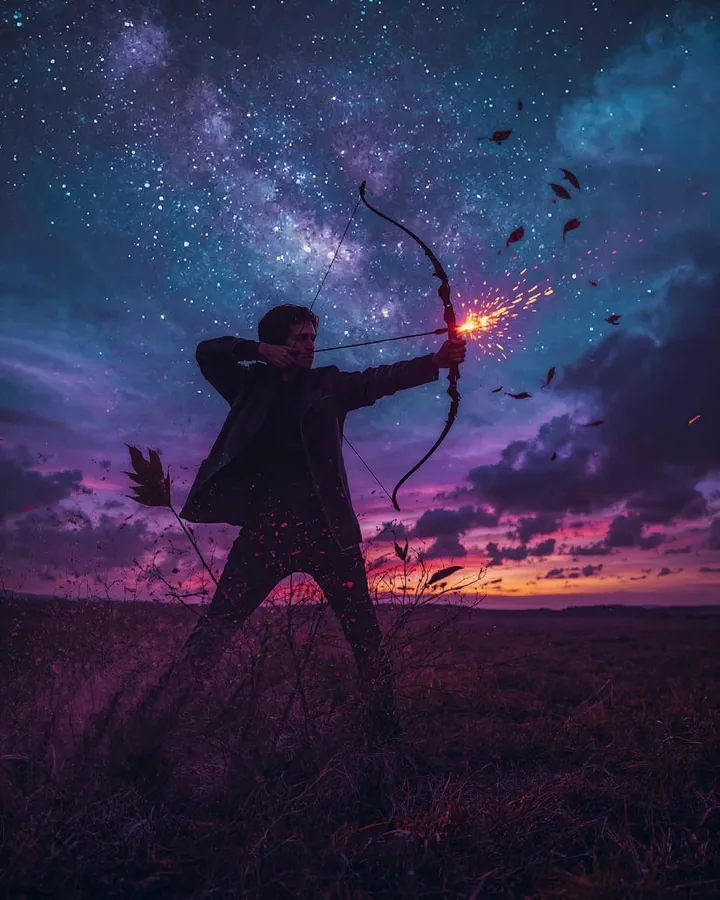 Silhouettes variant 1 — Sagittarius Zodiac Art Print