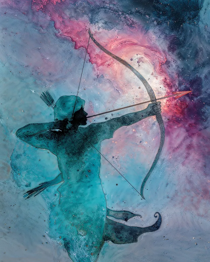 Watercolor 1 variant 2 — Sagittarius Zodiac Art Print