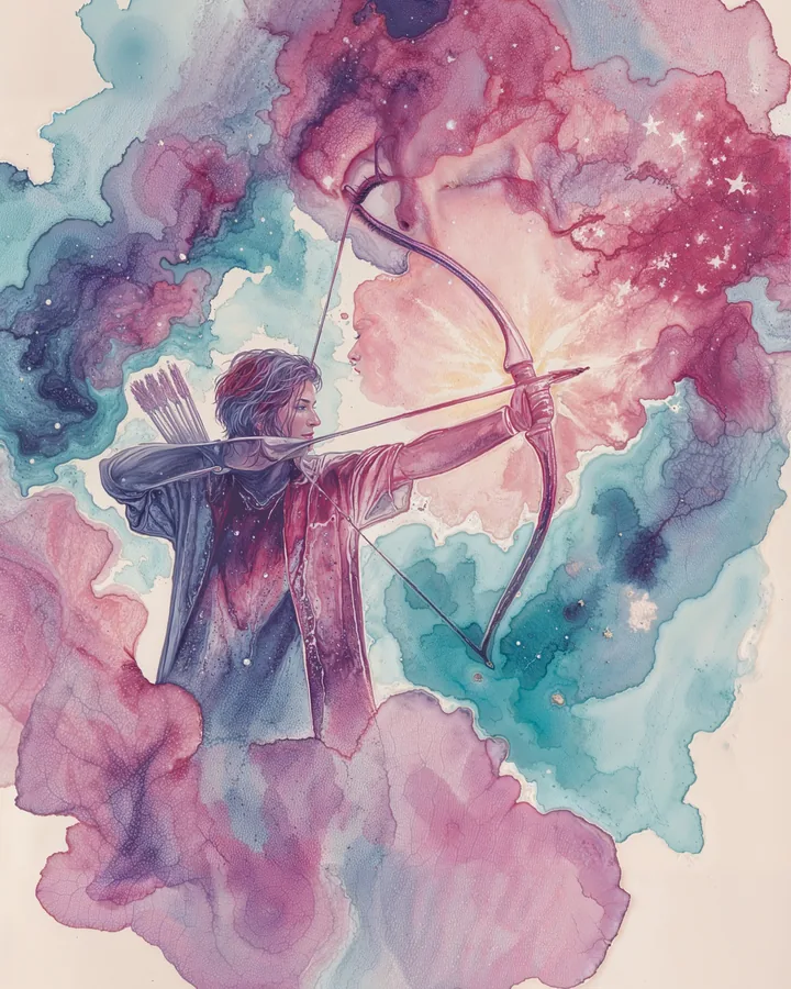 Watercolor 2 variant 2 — Sagittarius Zodiac Art Print