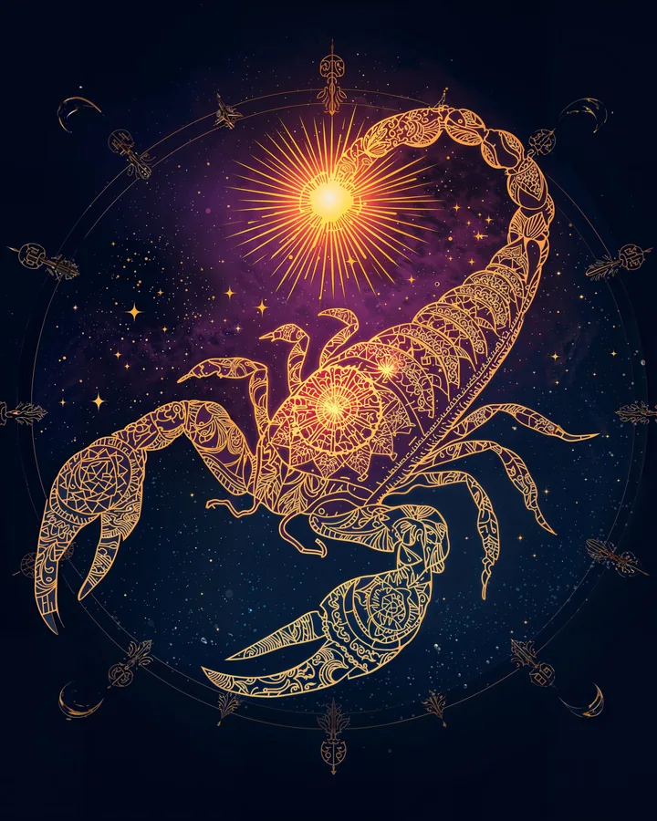 Celestial Animals variant 1 — Scorpio Zodiac Art Print
