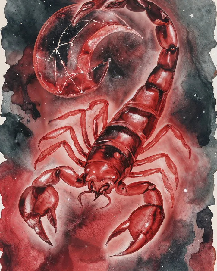 Watercolor 2 variant 1 — Scorpio Zodiac Art Print