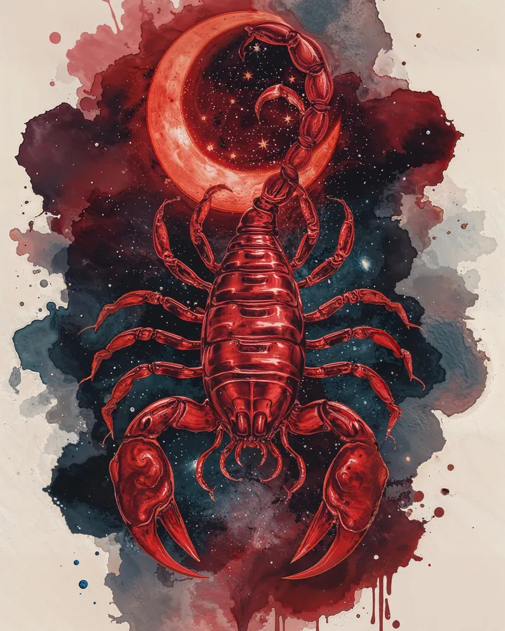 Watercolor 2 variant 2 — Scorpio Zodiac Art Print