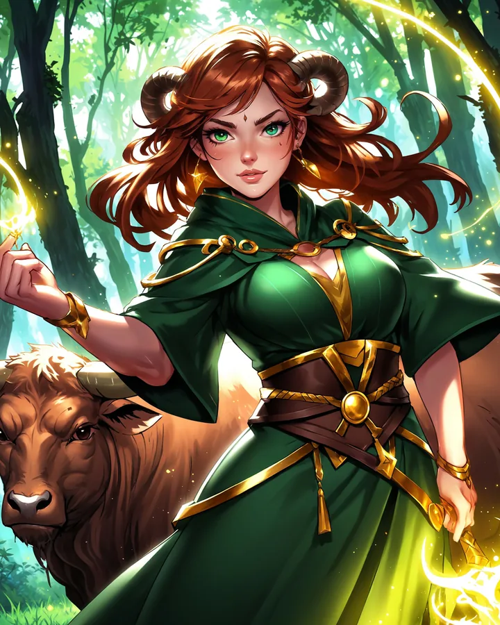 Anime variant 1 — Taurus Zodiac Art Print
