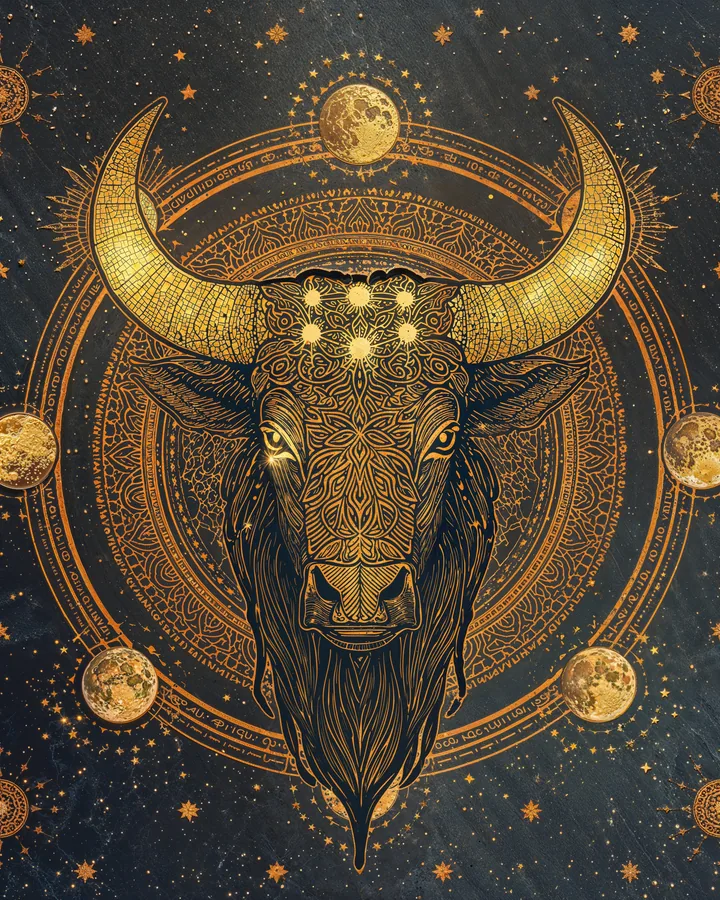 Celestial Animals variant 1 — Taurus Zodiac Art Print