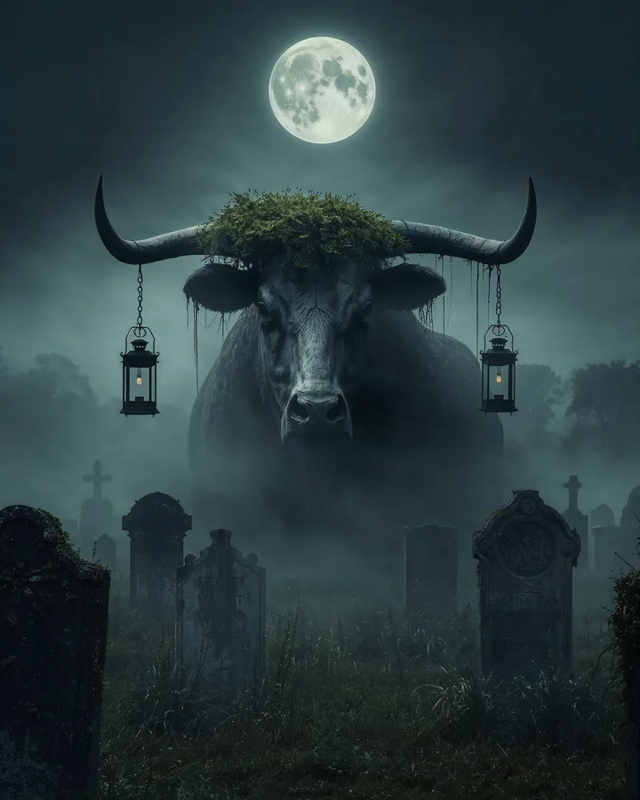 Halloween variant 1 — Taurus Zodiac Art Print