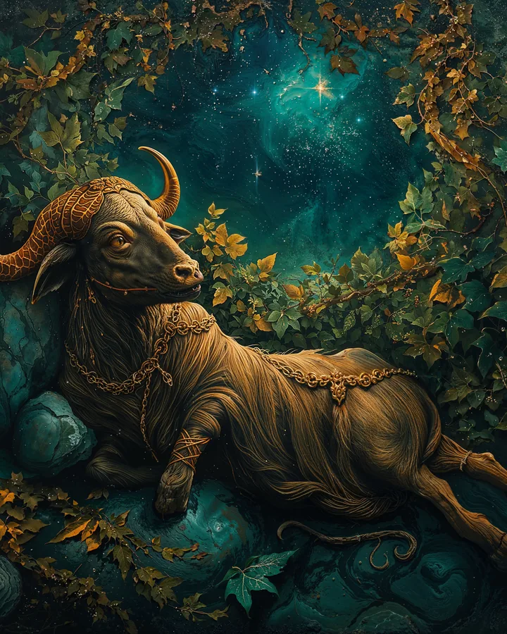 Punk Oil variant 1 — Taurus Zodiac Art Print