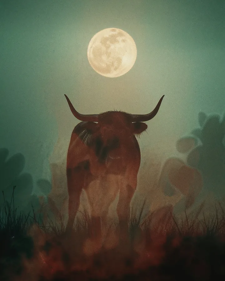 Silhouette Aspects variant 1 — Taurus Zodiac Art Print