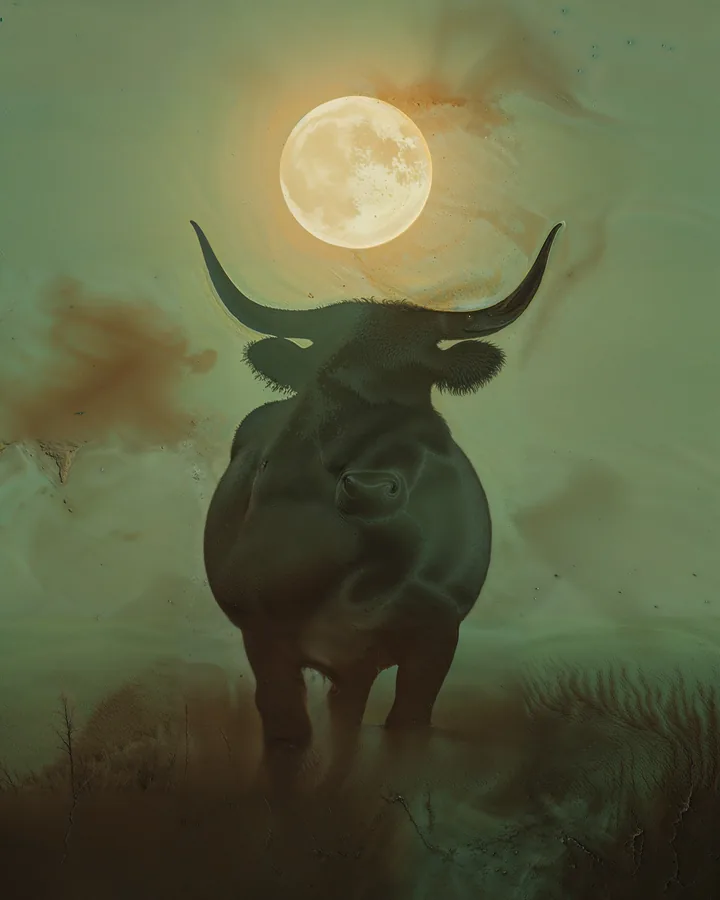 Silhouette Aspects variant 2 — Taurus Zodiac Art Print