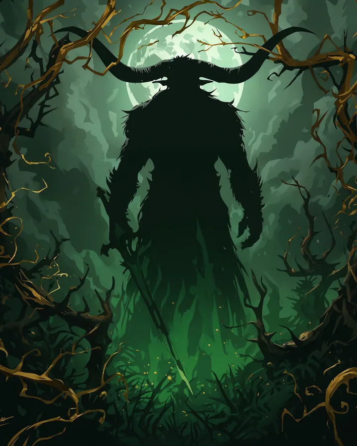 Silhouettes Fantasy variant 1 — Taurus Zodiac Art Print